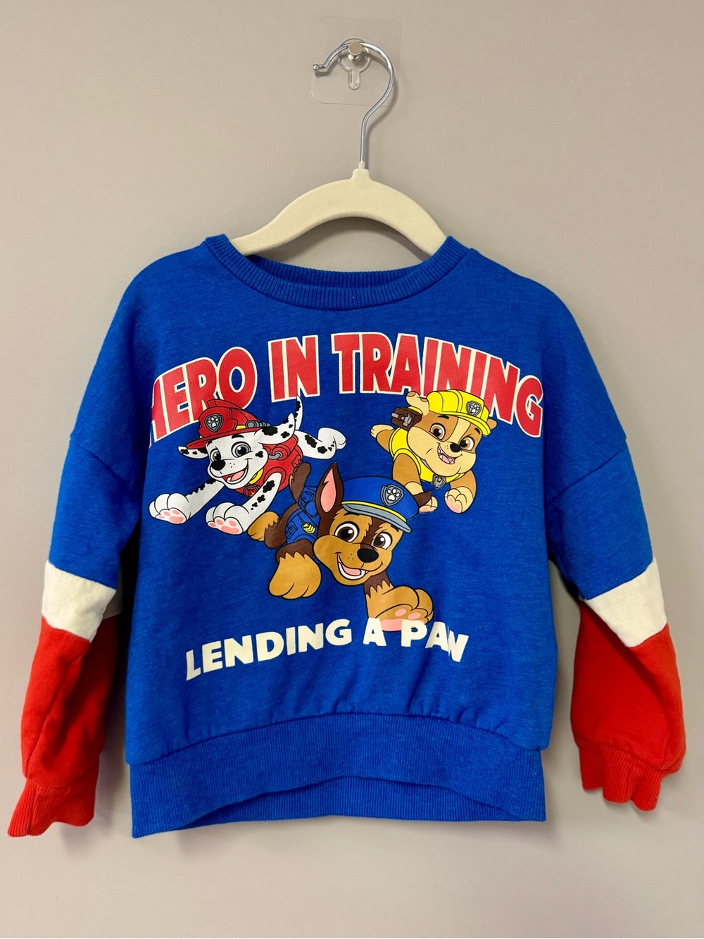 Paw Patrol Blue, Red & White 'Hero In Training' Kids Sweatshirt